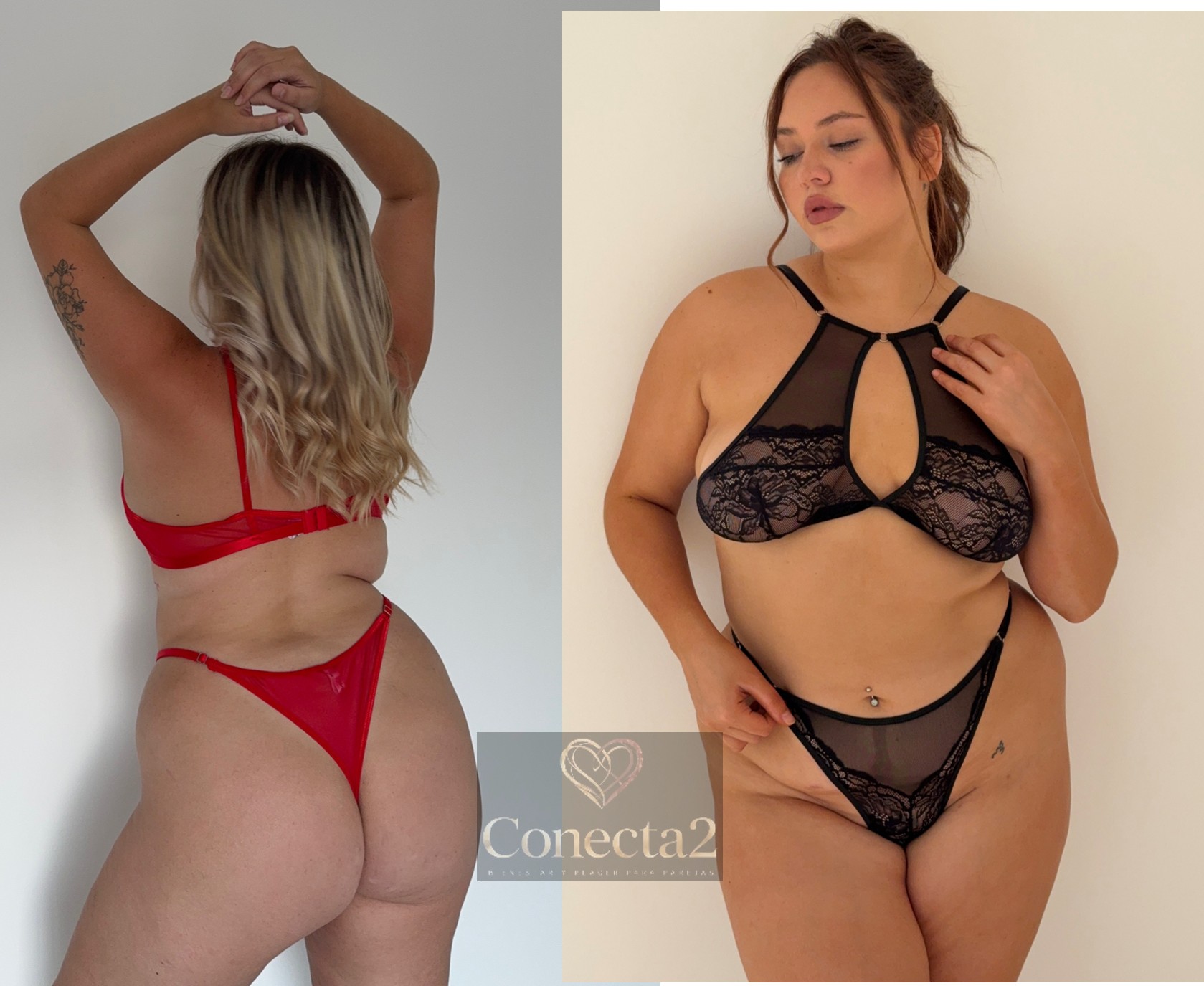 Conjunto Venecia – Bralette halter escote profundo + less regulable